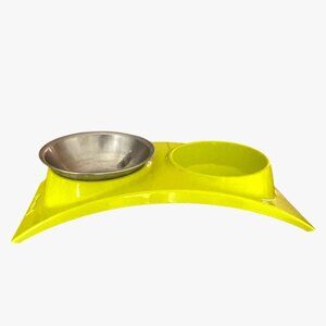 PETSMART WETNOZ green dog pet cat food water elevated stand stainless steel 7oz